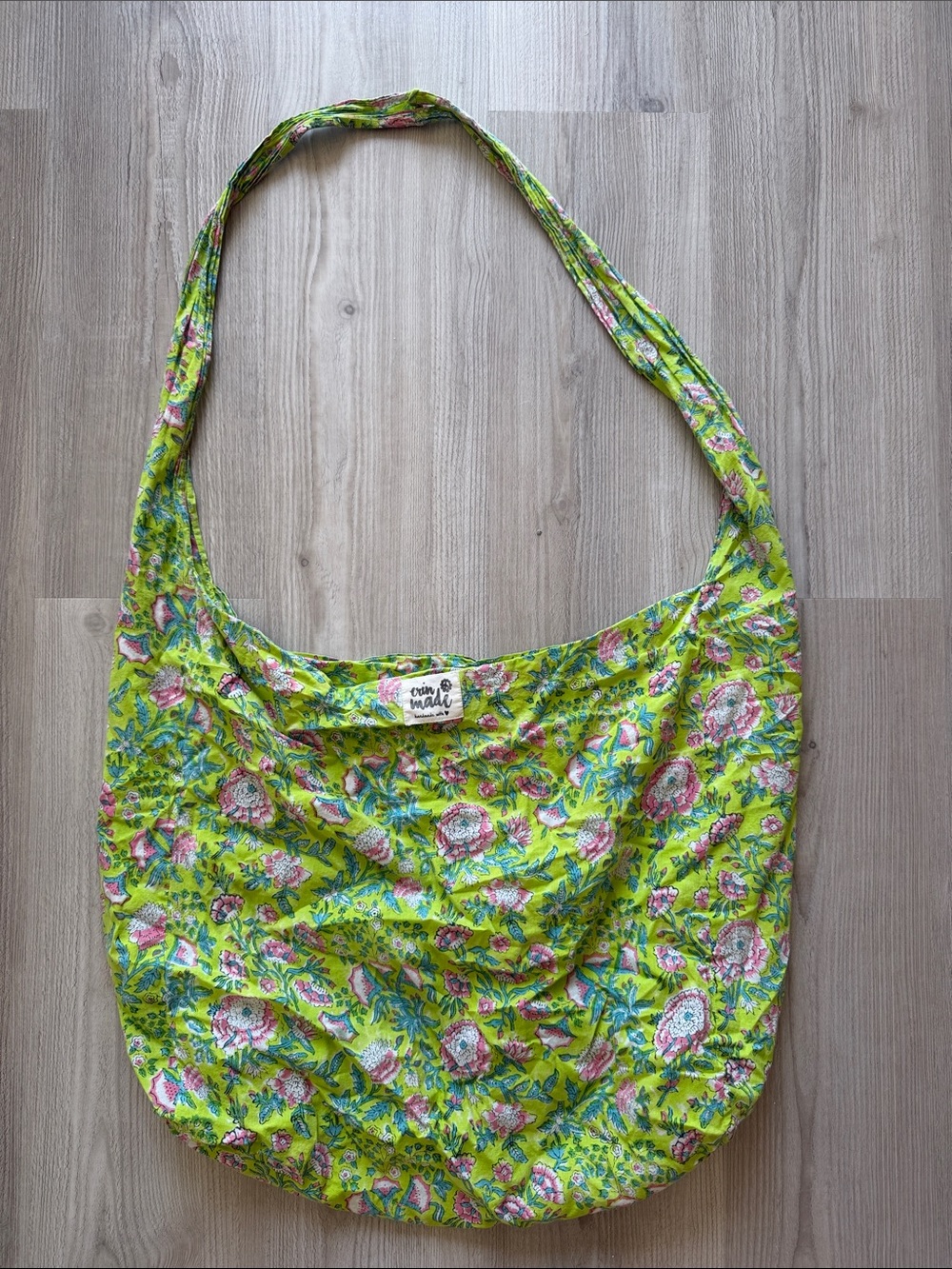 Erin Made Lime Green Floral Sling Bag